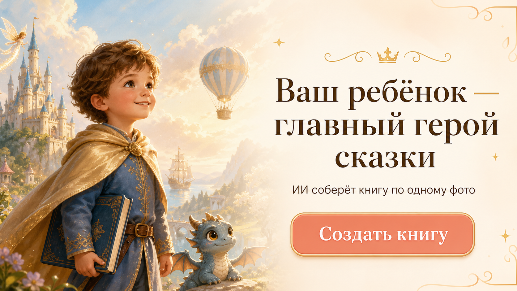 Детская книга-сказка от ИИ: «Ваш ребёнок — главный герой»